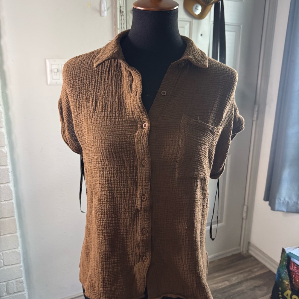 Calvin Klein Brown Button-Down Shirt